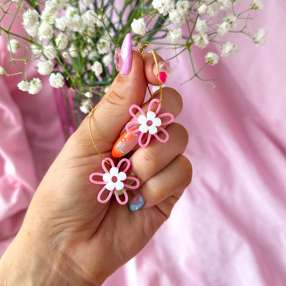 Pink Baby Daisy Earrings