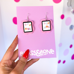 Squiggly White Board Earrings
