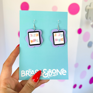 Squiggly White Board Earrings